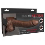 Fetish Fantasy Rechargeable Hollow Strap-on With Remote 8 inches Brown