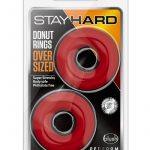 Stay Hard Donut Rings Oversized Cock Ring Red 2 Each Per Pack