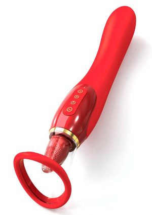 Fantasy For Her Her Ultimate Pleasure 24K Gold Luxury Edition Silicone Vibrating Multi Speed USB Rechargeable Clit Stimulator Waterproof Red