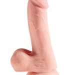 King Cock Plus 6.5 Inch Triple Density Cock With Balls Strap On Compatible Non Vibrating Suction Cup Base Flesh