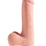 King Cock Plus 7.5 Inch Triple Density Cock With Balls Strap On Compatible Non Vibrating Suction Cup Base Flesh