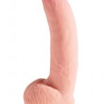 King Cock Plus 10 Inch Triple Density Cock With Balls Strap On Compatible Non Vibrating Suction Cup Base Flesh