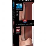 King Cock Plus 12 Inch Triple Density Cock With Balls Strap On Compatible Non Vibrating Suction Cup Base Flesh