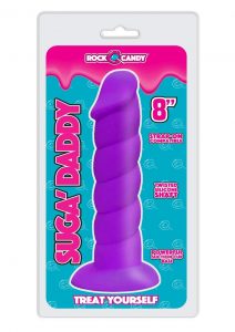 Rock Candy Suga Daddy 8 Dildo Non vibrating Suction Cup Base Purple