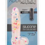 Addiction Party Marty Silicone Realistic Dong With Balls Multi Colored 7.5 Inches