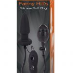 Fanny Hills Silicone Butt Plug Inflatable and Vibrating Black