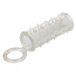 Sensation Enhancer Penis Sleeve With Scrotum Support Ring Clear