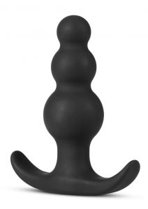 Anal Adventures Platinum Beaded Anal Plug Silicone Black