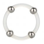 Steel Beaded Silicone Cock Ring Large Clear