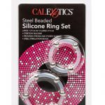 Steel Beaded Silicone Ring Set Large/XLarge Clear