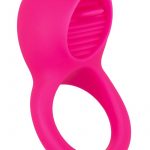 Silicone Rechargeable Teasing Tongue Enhancer Cock Ring Waterproof Pink