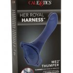 Her Royal Harness ME2 Thumper Adjustable Straps Silicone USB Rechargeable Probe Waterproof Blue 5.5 Inches