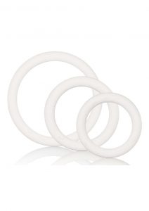 Rubber Cock Rings 3 Piece Set White