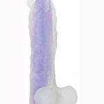 Luminous Stud Dildo With Balls - Purple