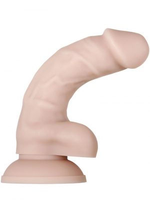 Real Supple Poseable Dildo With Balls 6in - Vanilla