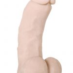 Real Supple Girthy Poseable Dildo With Balls 8.5in - Vanilla