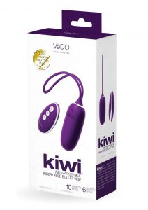 VeDO Kiwi Rechargeable Silicone Insertable Bullet Vibrator - Deep Purple