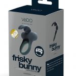 VeDO Frisky Bunny Rechargeable Silicone Vibrating Cock Ring - Black