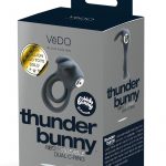 VeDO Thunder Bunny Rechargeable Silicone Dual Cock Ring - Just Black