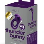 VeDO Thunder Bunny Rechargeable Silicone Dual Cock Ring - Deep Purple