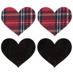 Peekaboo Schoolgirl Hearts Pasties - Red