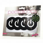 Peekaboo Glow In The Dark Power Button Pasties - Black/Green