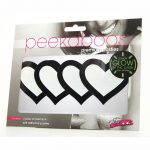 Peekaboo Glow In The Dark Hearts Pasties - Black/Green