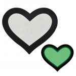 Peekaboo Glow In The Dark Hearts Pasties - Black/Green