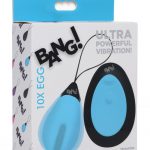 Bang 10X Rechargeable Silicone Vibrating Egg With Remote Control - Blue