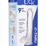 Jock C-Thru Slim Realistic Dong With Balls 9 in - Clear