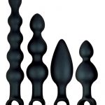 Anal-Ese Collection Silicone Rechargeable Vibrating Anal Fantasy Kit (Set of 5) - Black