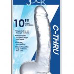 Jock C-Thru Realistic Dong With Balls 10in - Clear