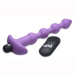 Bang! Vibrating Silicone Rechargeable Anal Beads With Remote Control - Purple