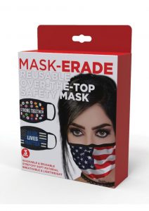 Maskerade Protective Mask (Blue Lives Matter/ Strong Together/ American Flag) 3 Pack - Blue