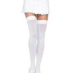 Leg Avenue Nylon Thigh High - Plus Size - White