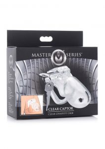 Master Series Clear Captor Chastity Cage With Keys - Large - Clear