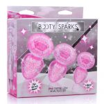 Booty Sparks Glitter Gem Anal Plug Set 3pc - S/M/L - Pink
