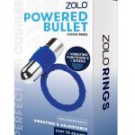 Zolo Rechargeable Vibrating Silicone Cock Ring - Navy/Silver