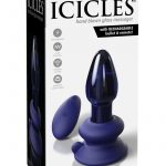 Icicles No 85 Rechargeable Glass Tapered Plug With Remote Control - Blue