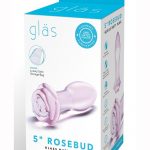 Glas Blossom Ring Glass Anal Plug - Pink