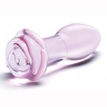 Glas Blossom Ring Glass Anal Plug - Pink