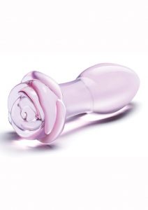 Glas Blossom Ring Glass Anal Plug - Pink