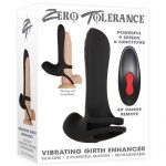 Zero Tolerance Vibrating Girth Enhancer Silicone Rechargeable Sleeve With Remote Control - Black/Red