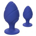 Cheeky Silicone Textured Anal Plugs Large/Small (Set of 2) - Purple