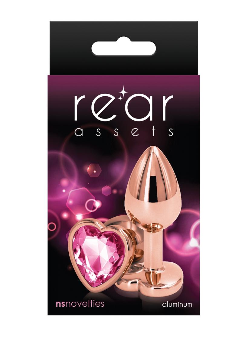 Rear Assets Rose Gold Heart Anal Plug - Small - Pink