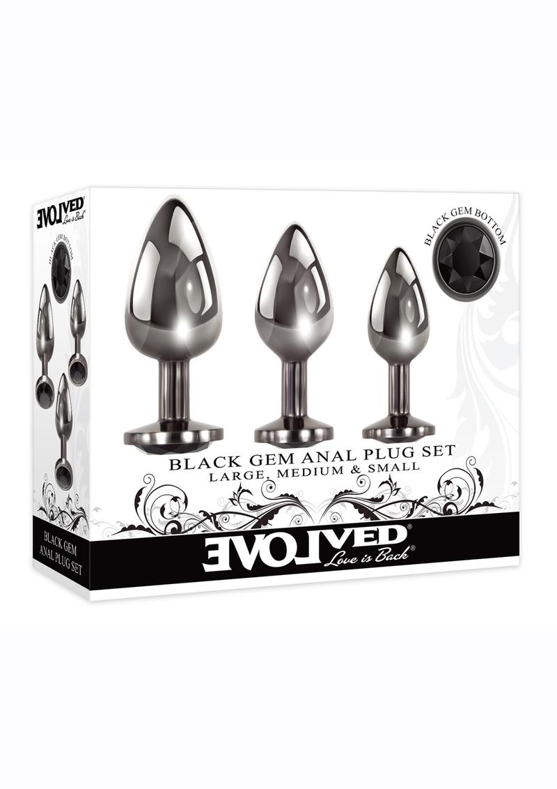 Black Gem Anal Plug Set (3 Piece Set)