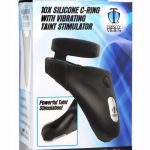 Trinity 4 Men 10X Rechargeable Silicone Cock Ring With Vibrating Taint Stimulator - Black