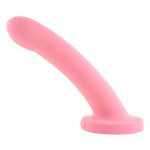 Daze Silicone Curved Dildo with Suction Cup 7in - Pink
