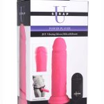Strap U Power Player 28X Vibrating Silicone Rechargeable Dildo 6.5in With Remote Control - Pink