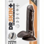 Dr. Skin Plus Posable Dildo 6in - Chocolate